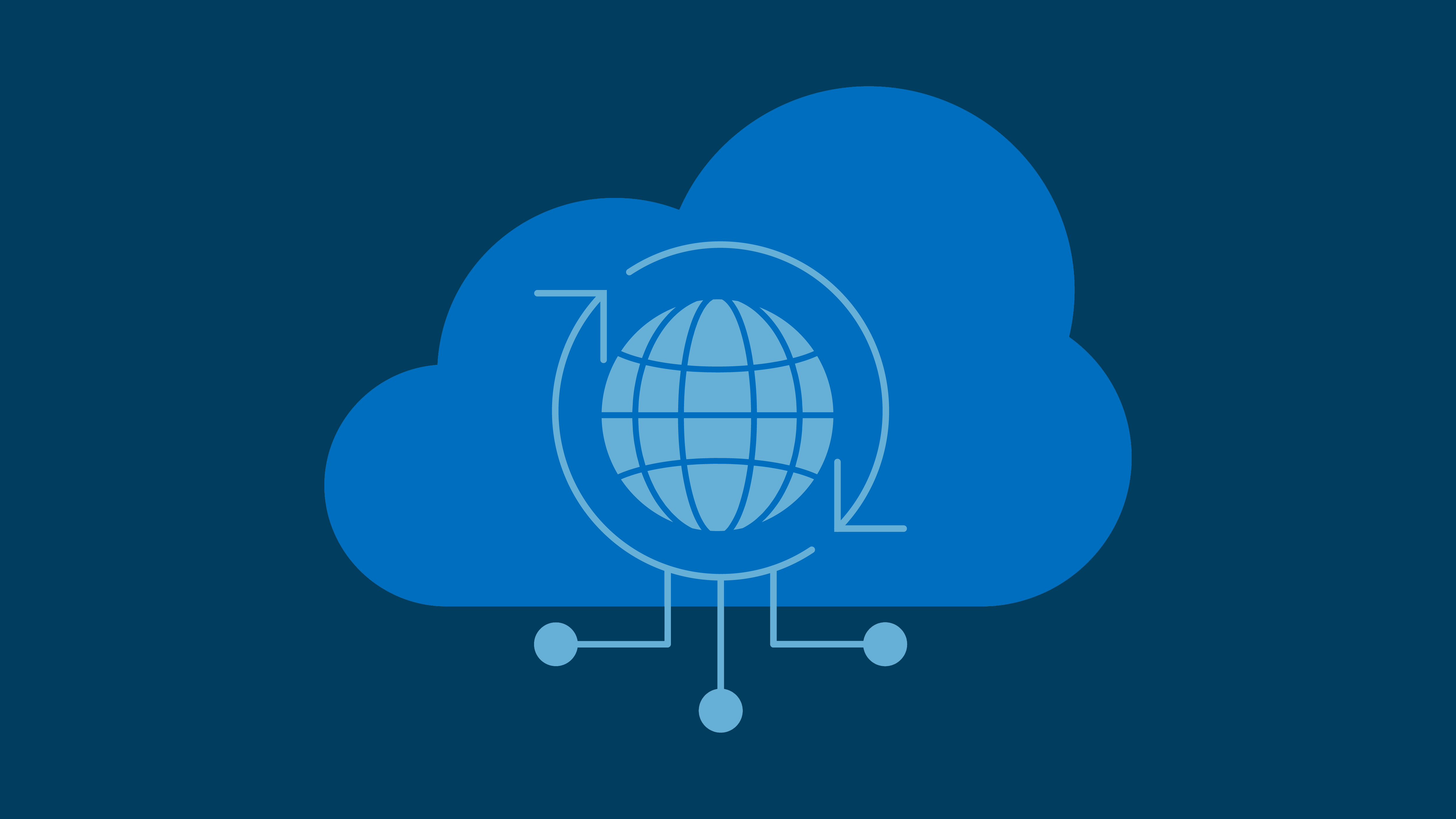 Globe in circle of arrows